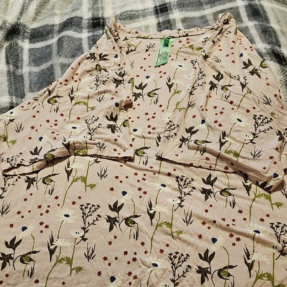 Honeydew Intimates Pink Floral Short Sleeve Tee